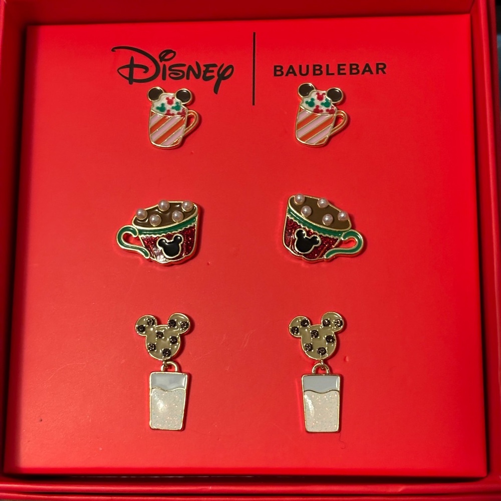 Baublebar Disney holiday earring set 3 pairs NIB
